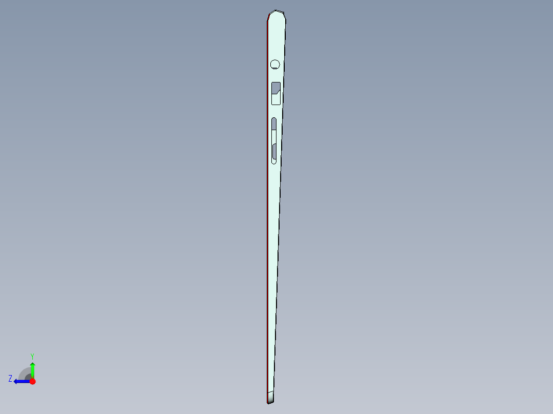 电脑外壳铣触摸框高光C角程序模型右视图