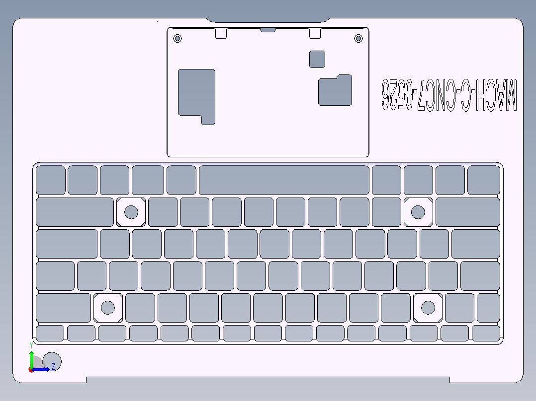 笔记本C壳铣侧孔程序模型左视图