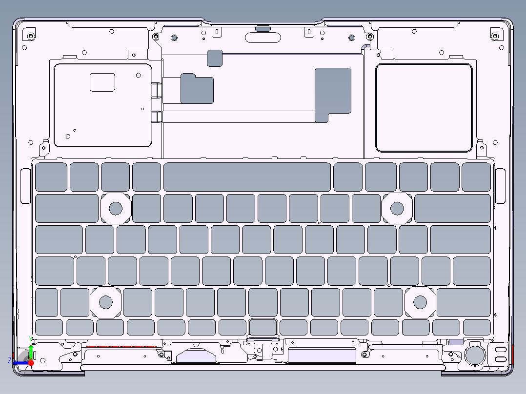 笔记本C壳铣侧孔程序模型右视图