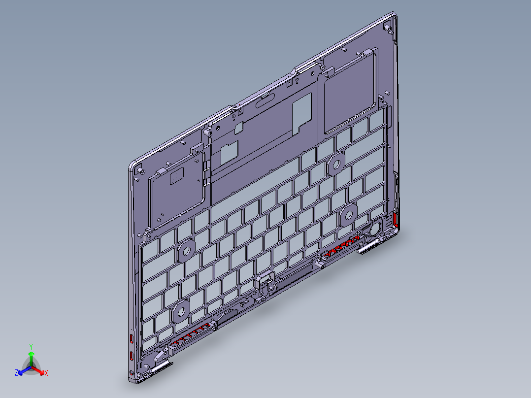 笔记本C壳铣侧孔程序模型正等轴测图