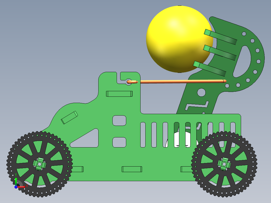 投球玩具车前视图