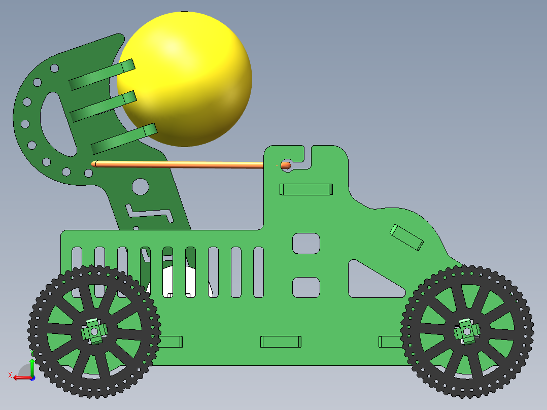 投球玩具车后视图