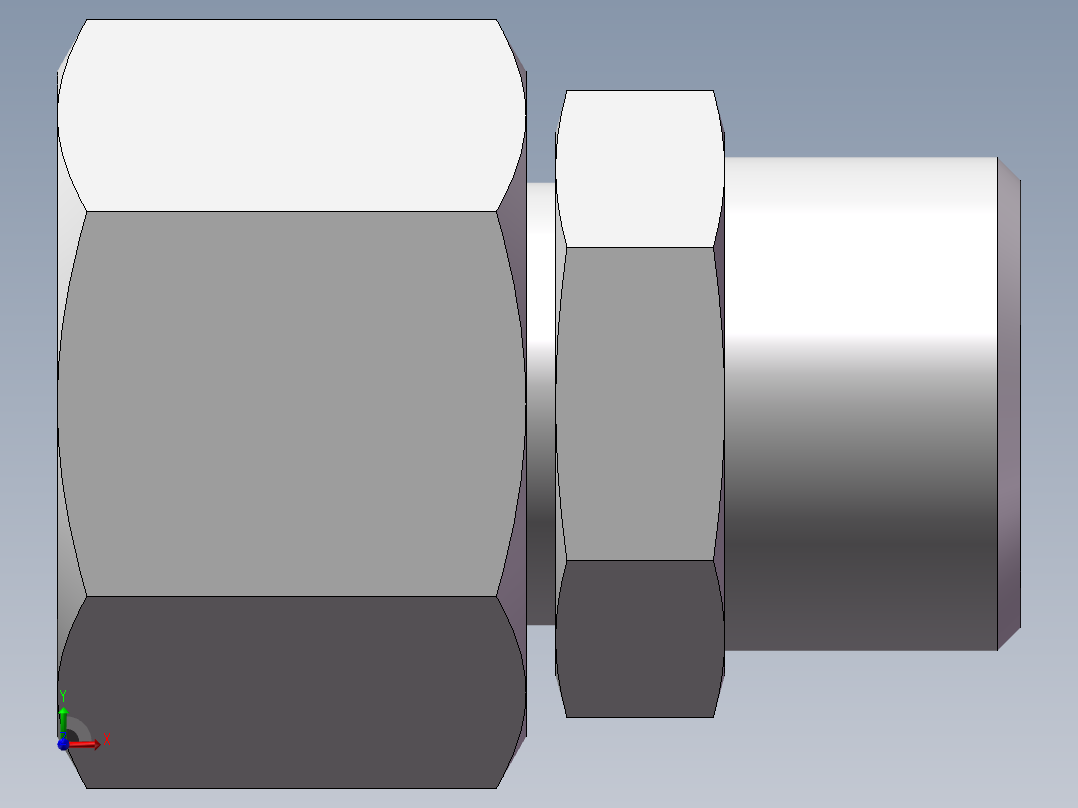 直通变径接头、2D-20-22前视图