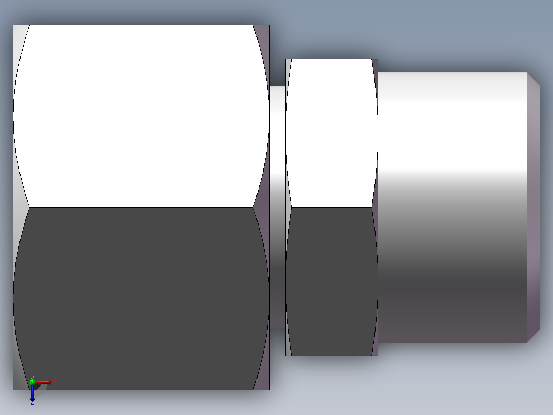 直通变径接头、2D-20-22俯视图