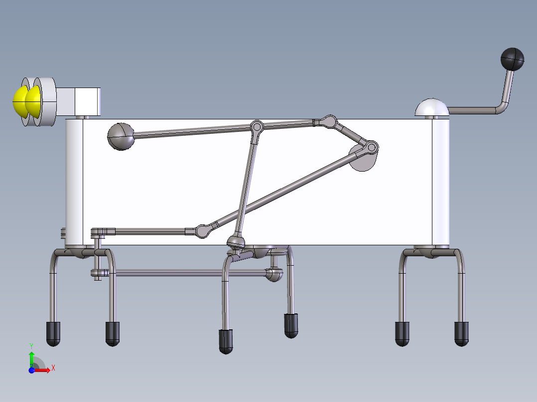 机械蟑螂爬行机构前视图