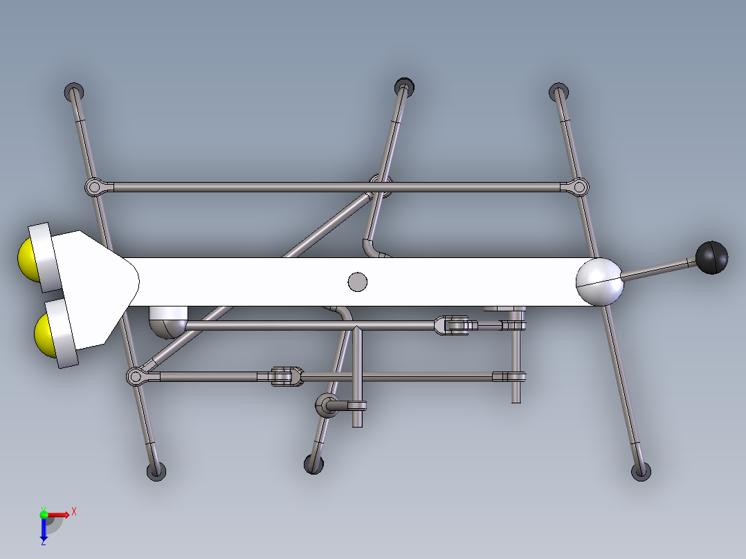 机械蟑螂爬行机构俯视图