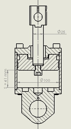 A0003688-转向横拉杆气缸（带后端安装 - 特殊前眼）100x25x41 毫米缩略图