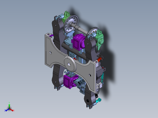 高速轨道车转向架正等轴测缩略图