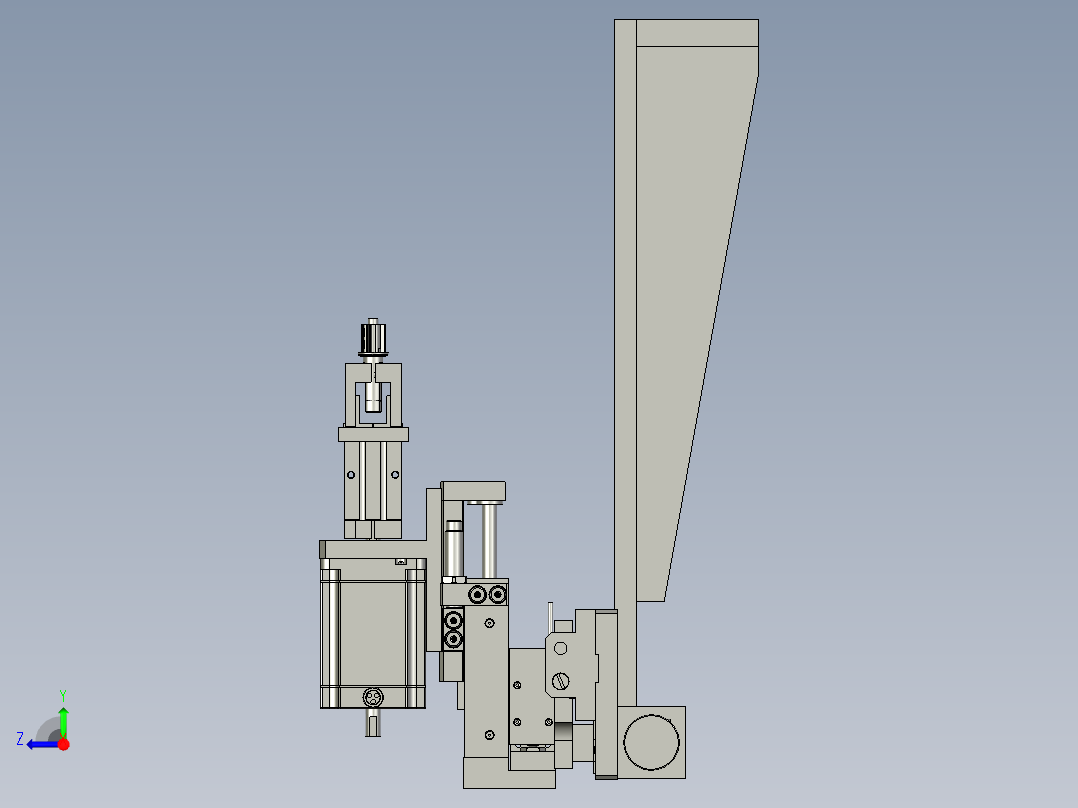 转轴后上料部件右视图