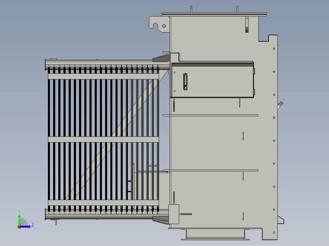 油浸式纯铜线电力变压器左视图