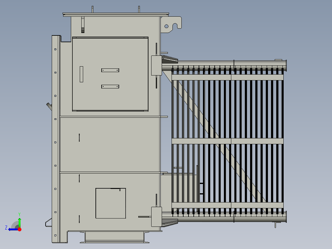 油浸式纯铜线电力变压器右视图