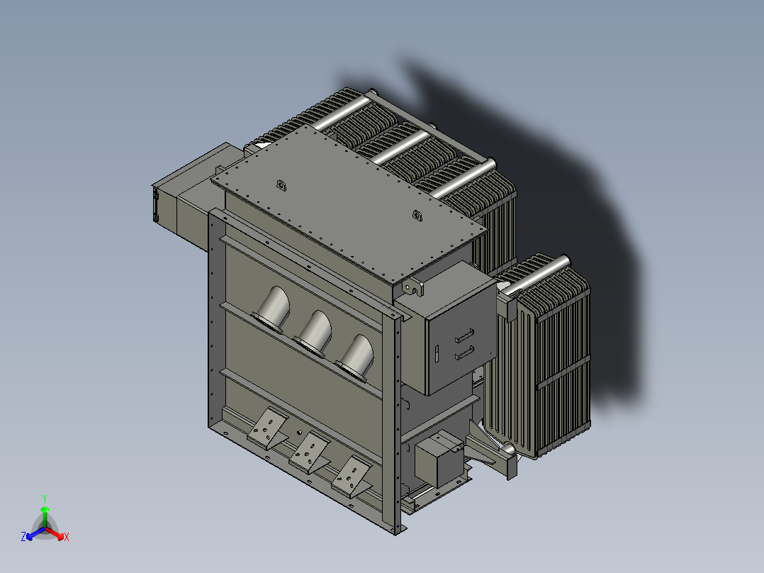 油浸式纯铜线电力变压器正等轴测图