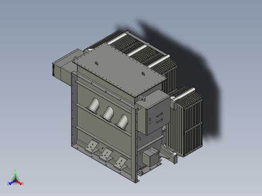 油浸式纯铜线电力变压器正等轴测缩略图
