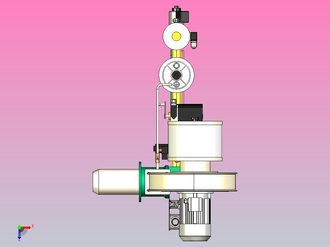 热空气燃烧器俯视图