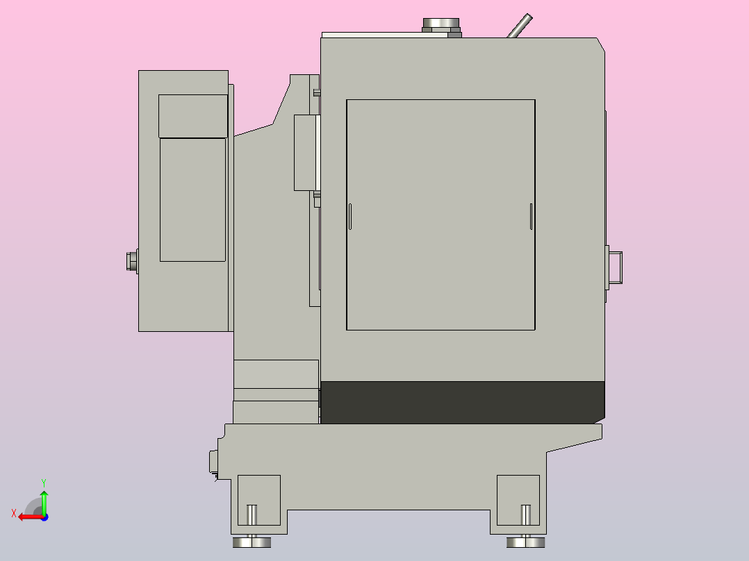 机床BROTHER-S500X1数码模型后视图