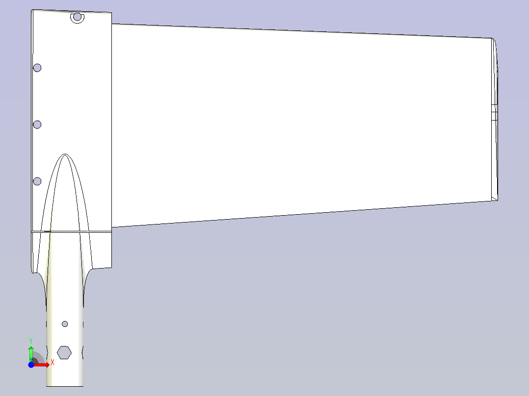 可调节的风洞支架前视图