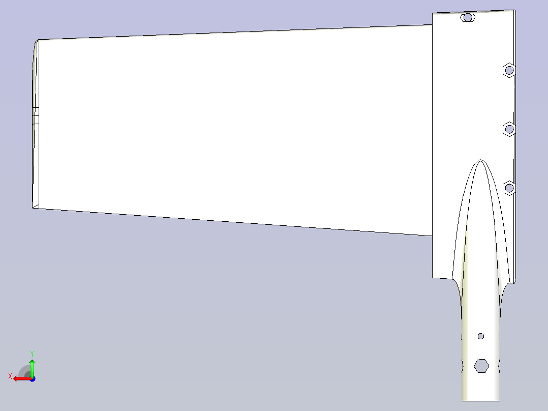可调节的风洞支架后视图