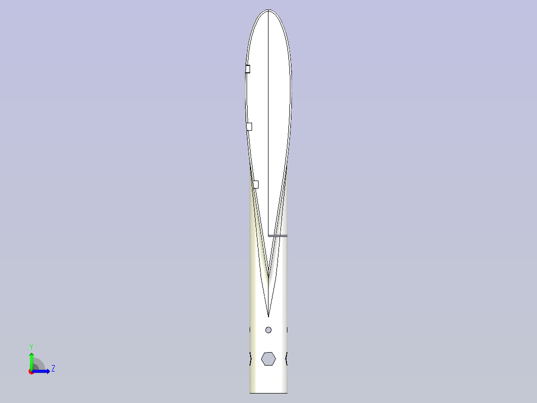 可调节的风洞支架左视图