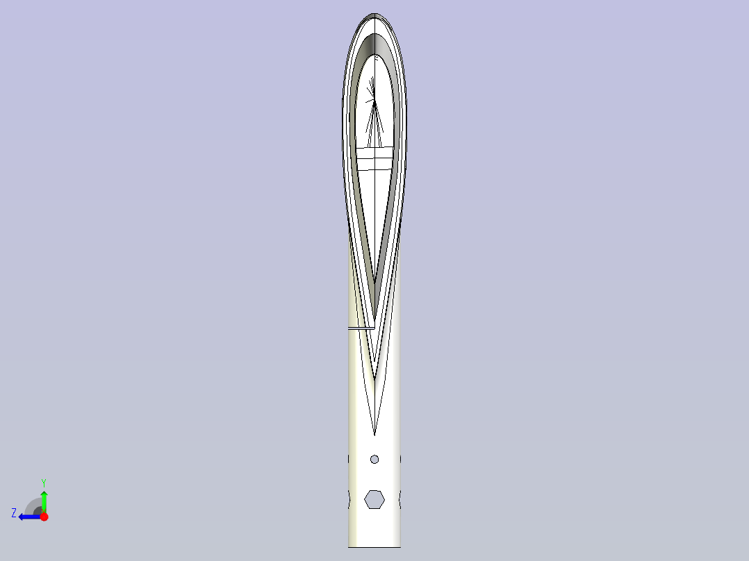 可调节的风洞支架右视图