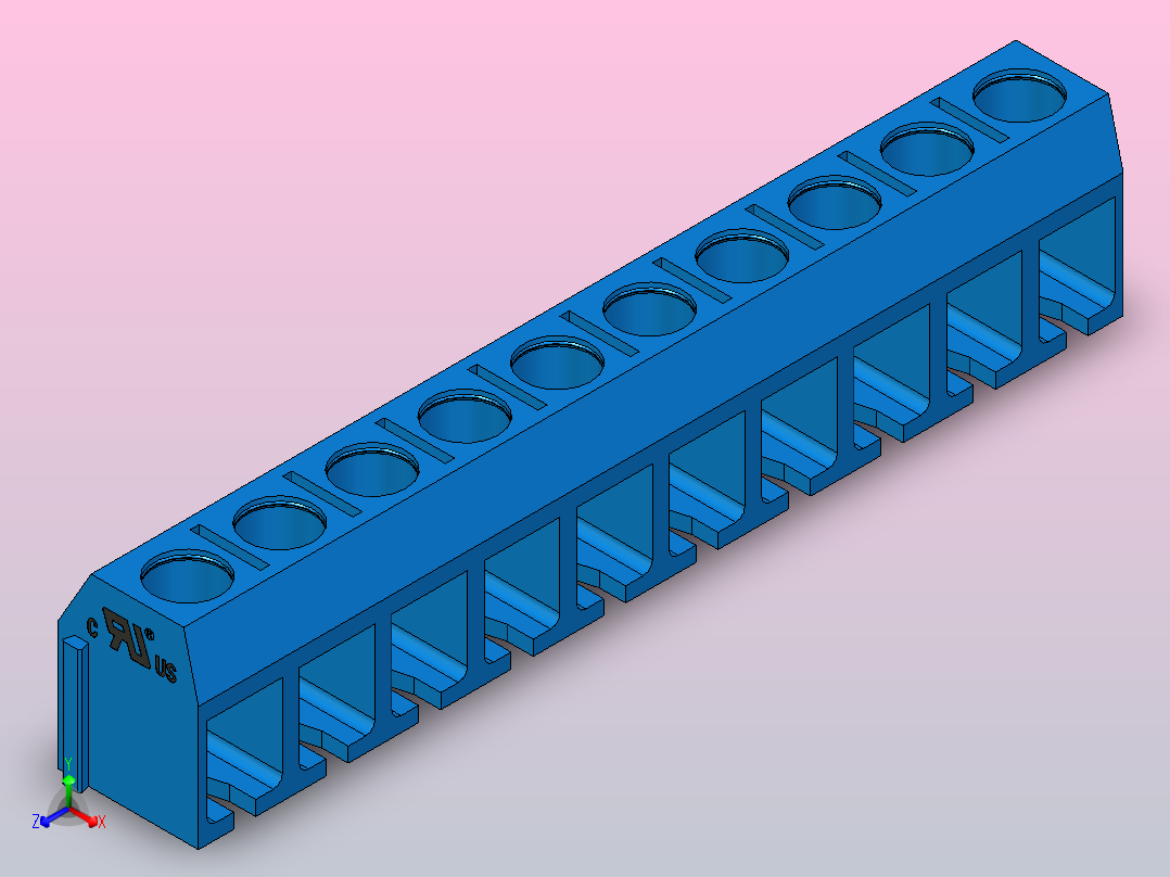 10针DG306 5蓝色间距5毫米ipt主视图