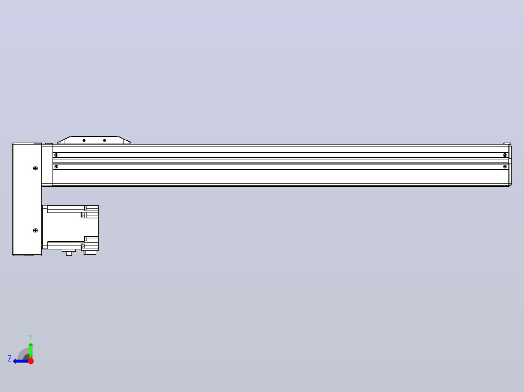 滚珠丝杠直线轴带导轨全封闭TPA-HCR-65S-1610C-L500-MP-Y-P20-N3右视图