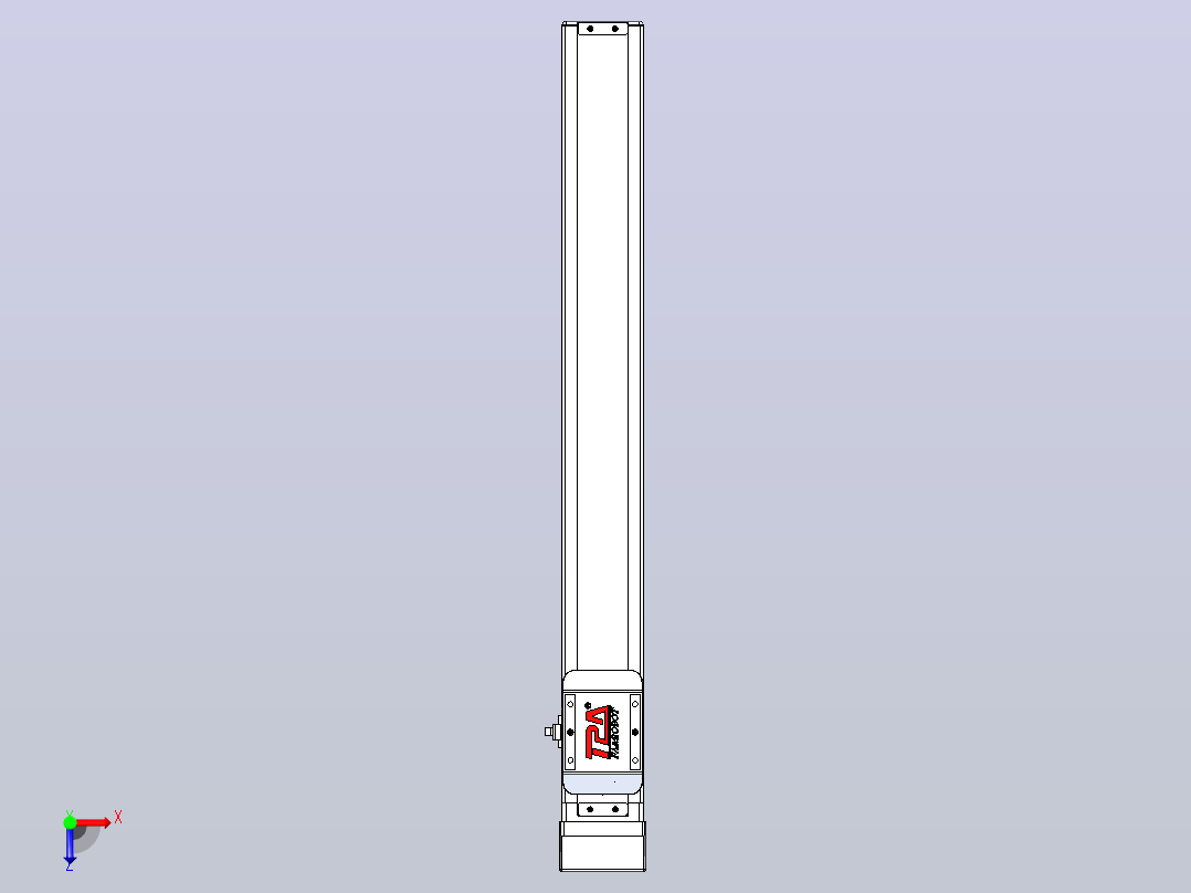 滚珠丝杠直线轴带导轨全封闭TPA-HCR-65S-1610C-L500-MP-Y-P20-N3俯视图