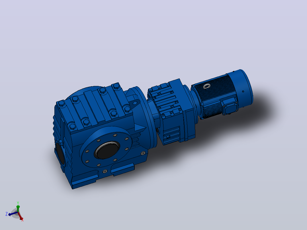 SA87R57组合式斜齿-蜗轮蜗杆减速机SA87R57-Y0.25-4P-1631-M1-0°-A主视图