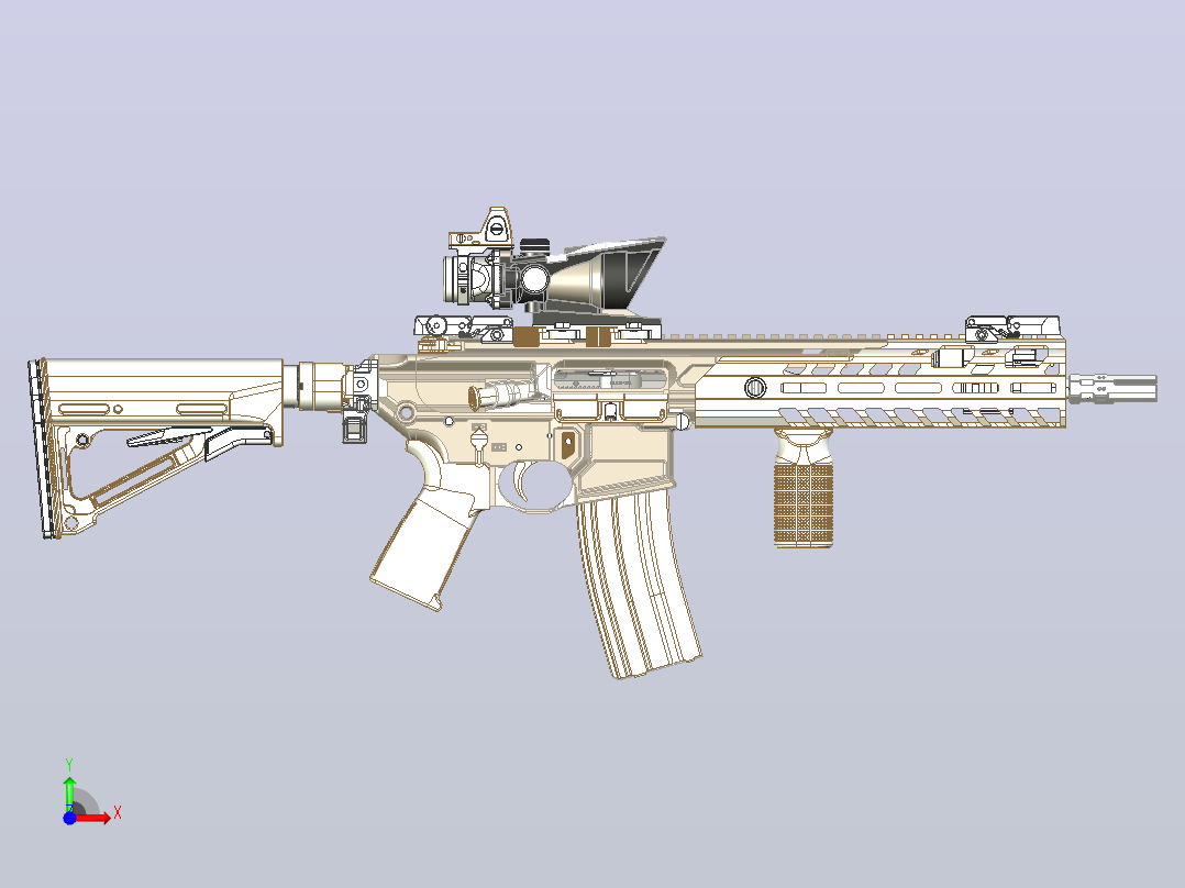 SIG MCX VIRTUS建模模型前视图