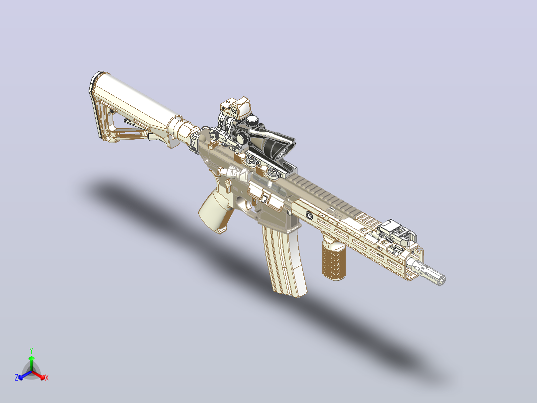 SIG MCX VIRTUS建模模型正等轴测图