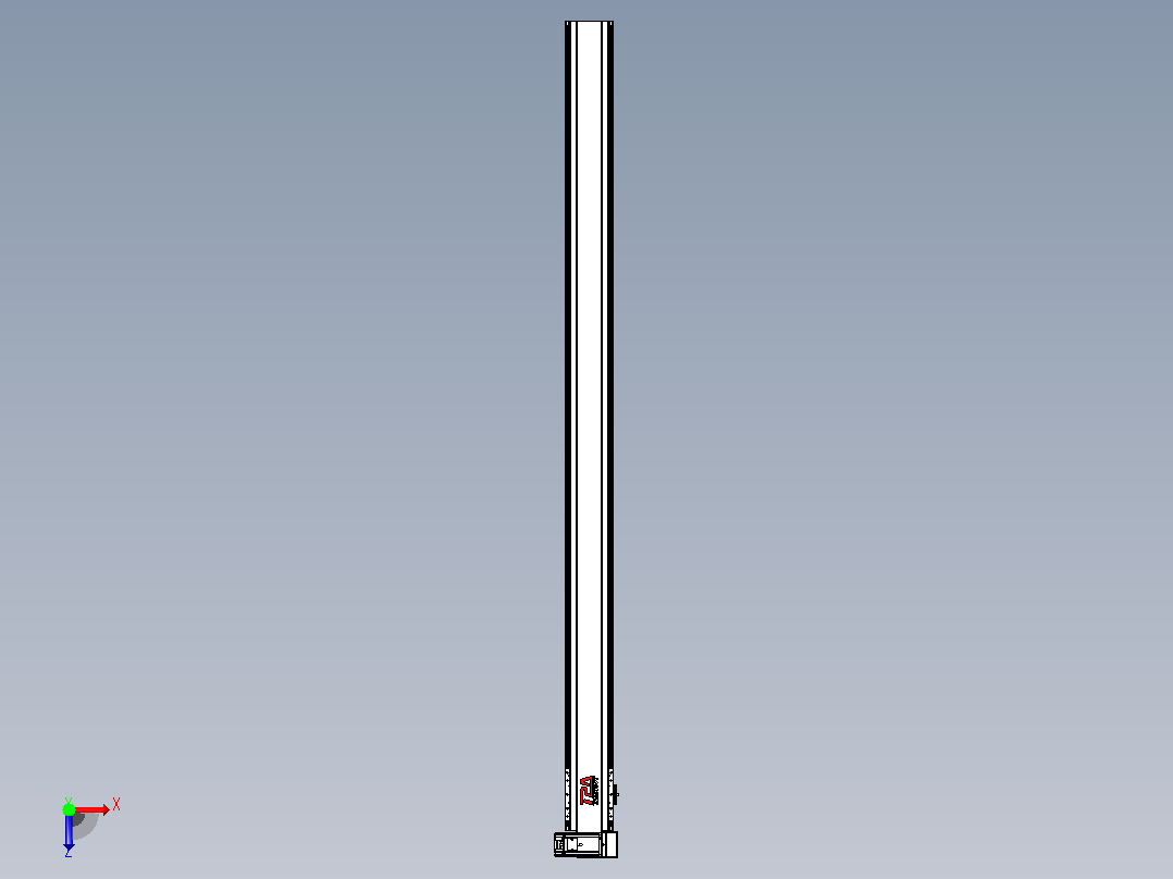 皮带直线轴半封闭可选导轨TPA-HNB-120D-110-L1800-RU-C-P40-N3俯视图