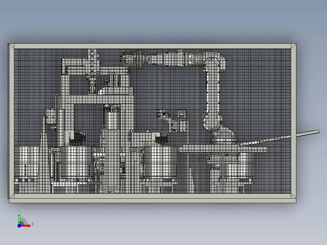 full-assembly-machine-with-6-axis-robot STP前视图