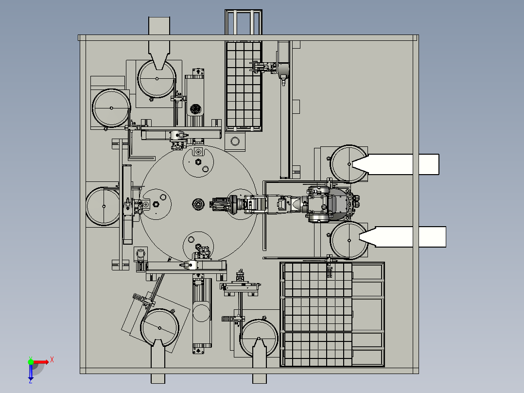 full-assembly-machine-with-6-axis-robot STP俯视图