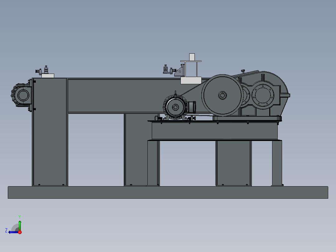 4LBZ-100型线材拉伸线材拉伸改进设计(sw14+cad+说明书)右视图