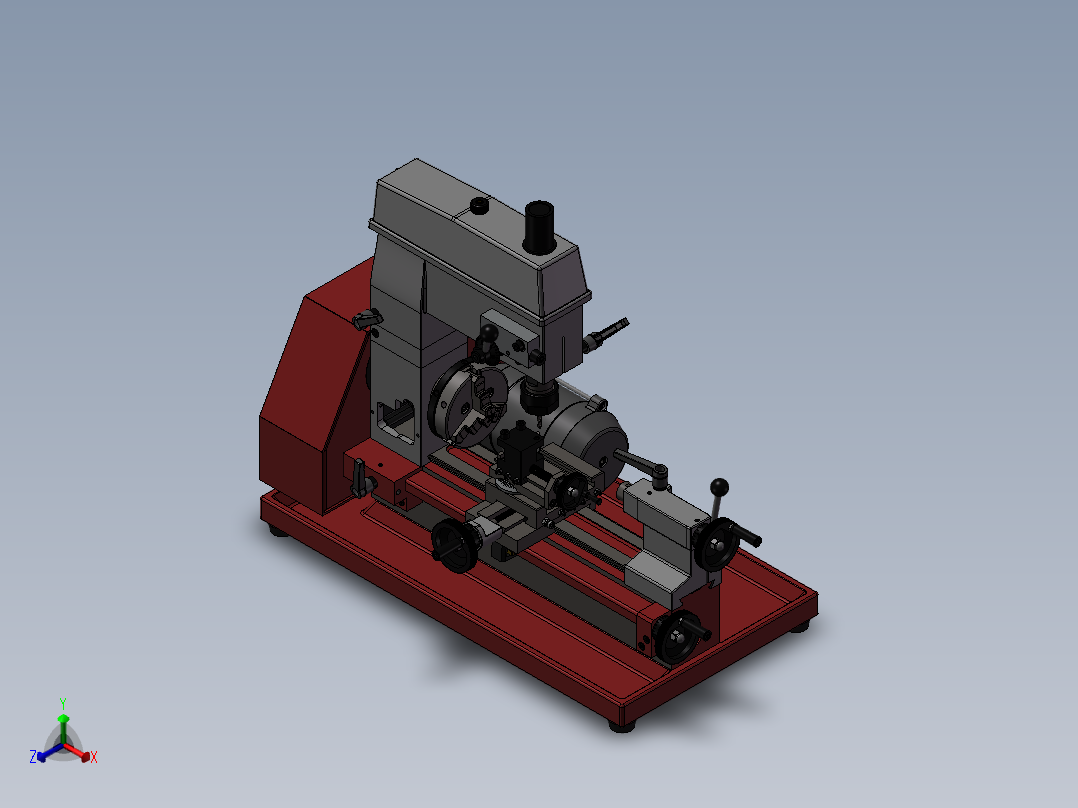 车铣复合机床sw21正等轴测图