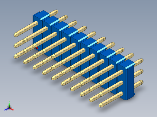 彩色公头100mil（2.54mm）系列-DS1021_blue_3x10p_100mil_Type1_rev1.0