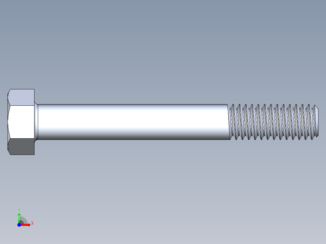UNC 六角螺栓-Hex Bolt 0.3125-18 x 2.5前视图