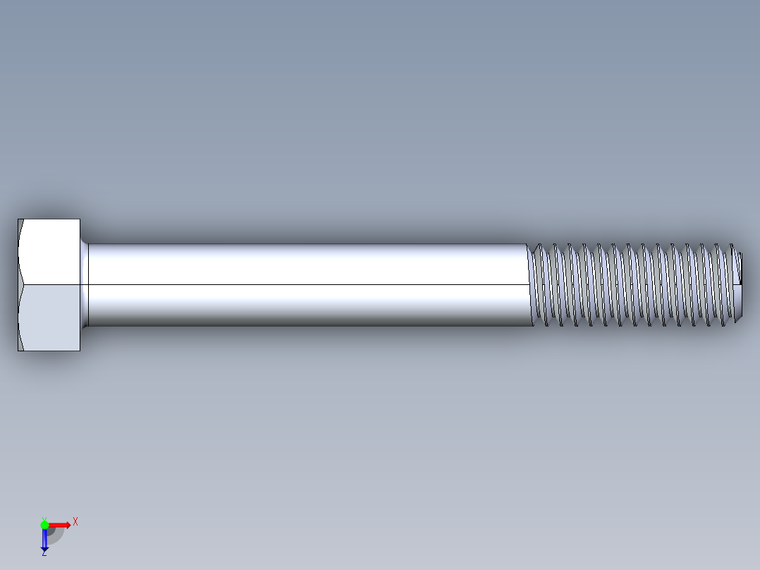 UNC 六角螺栓-Hex Bolt 0.3125-18 x 2.5俯视图
