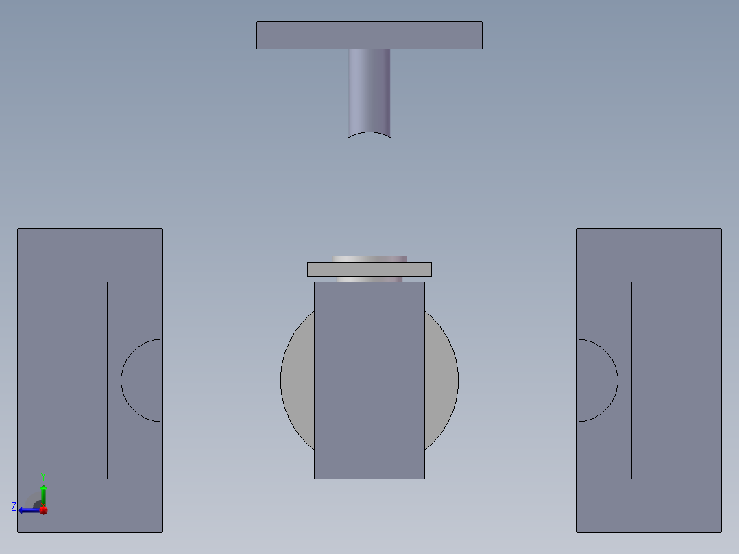三通模具右视图