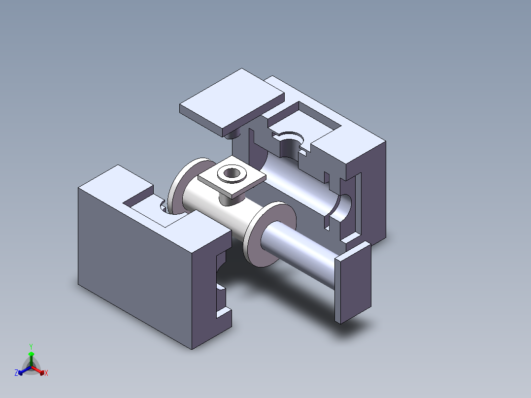 三通模具正等轴测图