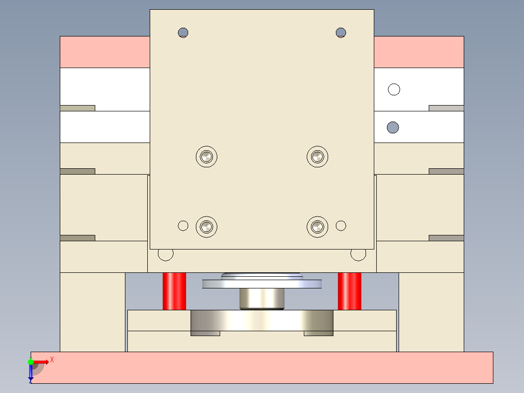10-cavity-nut-mold-assembly-gear-box-demolding-system-1俯视图
