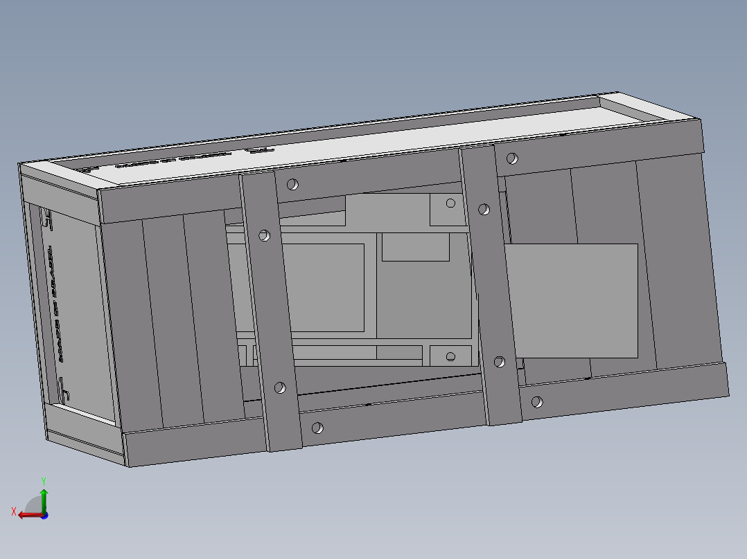 木头做的转运箱子后视图
