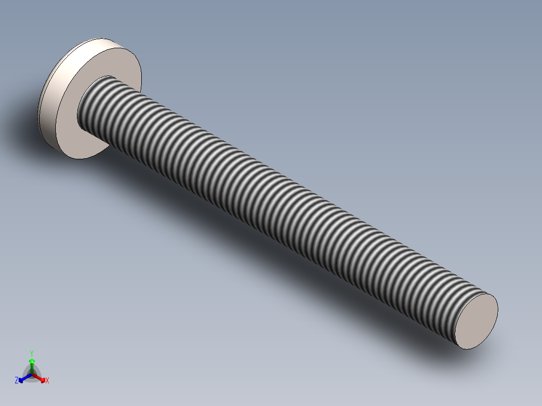 螺丝 M4 十字盘头-M4x35 Screw head.SLDPRT正等轴测图