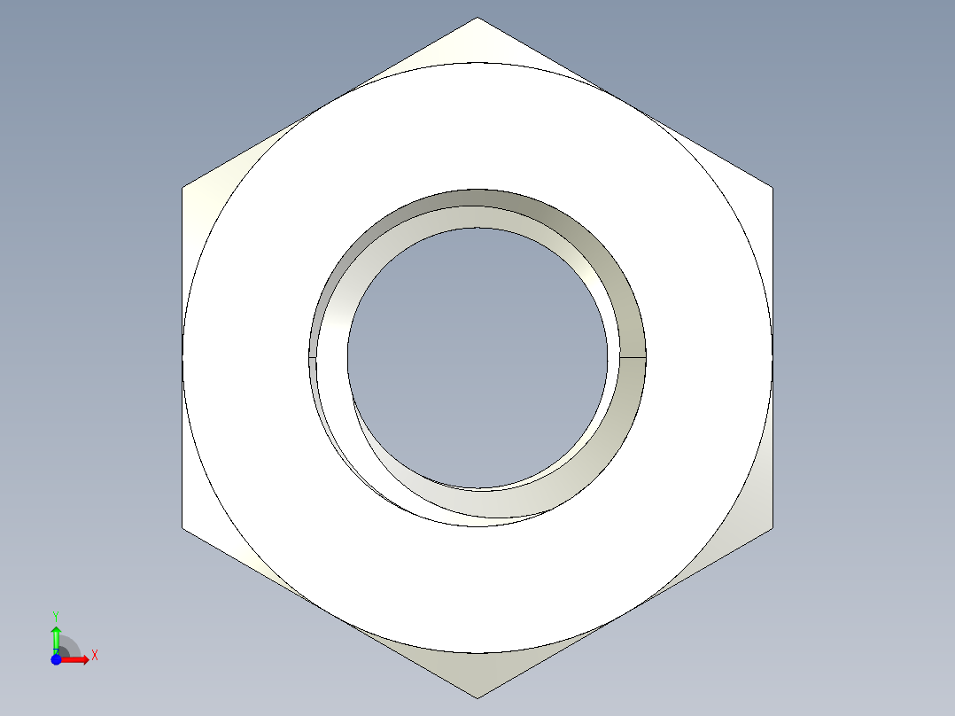 M4 x 0.7mm Thread HEX NUT.IGS前视图