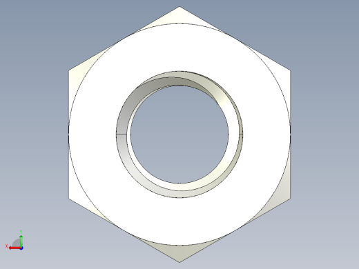 M4 x 0.7mm Thread HEX NUT.IGS后视缩略图