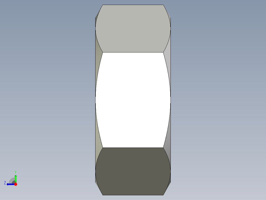 M4 x 0.7mm Thread HEX NUT.IGS右视图