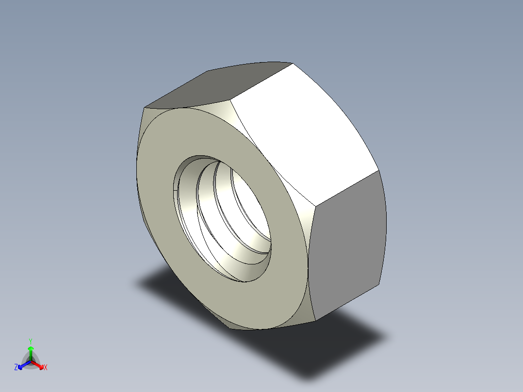 M4 x 0.7mm Thread HEX NUT.IGS正等轴测图