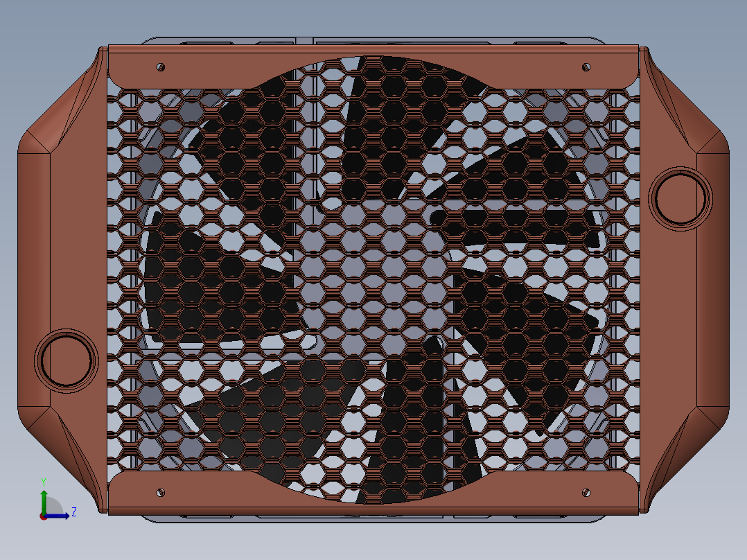 蜂窝状散热器PC水冷却器左视图