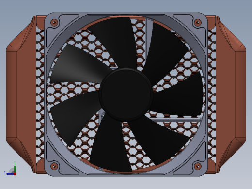 蜂窝状散热器PC水冷却器右视缩略图