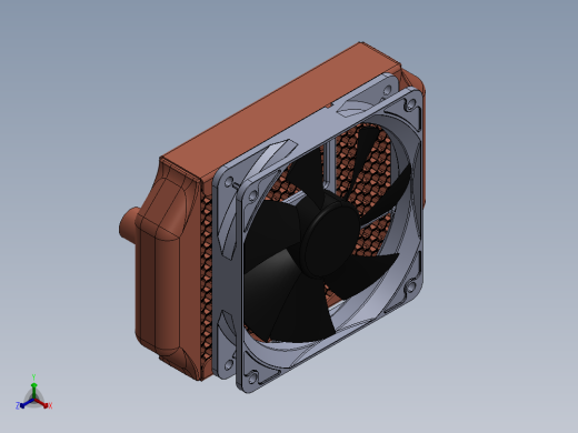 蜂窝状散热器PC水冷却器正等轴测缩略图