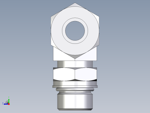 卡套式工业通用硬管接头EO_Adjustable_locknut_branch_tee_TEE16ZSMORCF右视缩略图